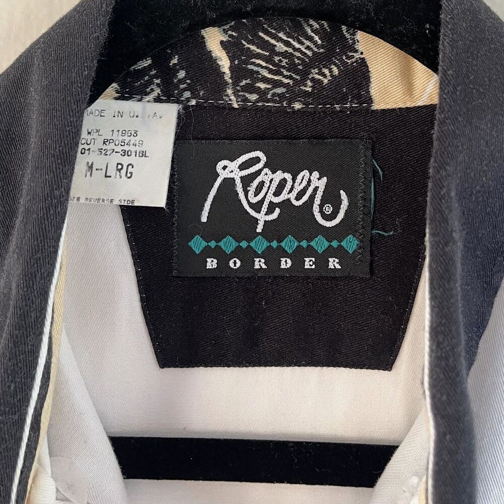 Roper Border Western Button Down Shirt Mens Size L Cowboy American Eagle Rodeo - Picture 10 of 11